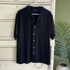 Club Room Men’s Short sleeve Black Dress shirt size M